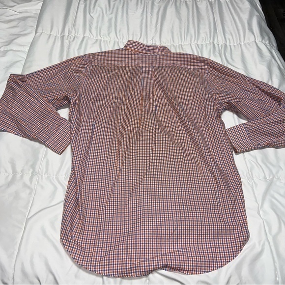 Men's Southern Marsh button up shirt size small orange blue plaid - Picture 6 of 7